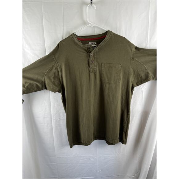 Smiths Workwear Mens XL Drab Cotton Pocket Henley Shirt - Picture 3 of 5